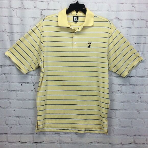 Disney Footjoy Golf Polo Men's Size M Yellow/Black/White Mickey Mouse Athleisure - Picture 1 of 10